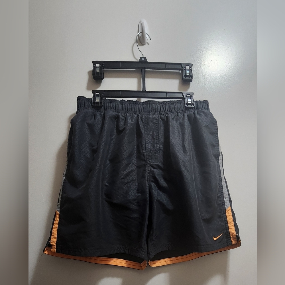 Nike Black Orange Running Shorts Mesh Lined Size Large